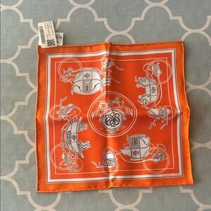 Hermès Orange Silk Handkerchief